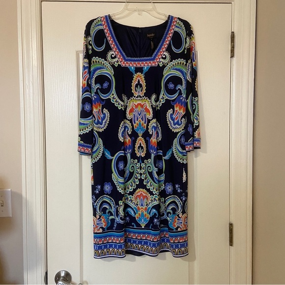 Laundry By Shelli Segal Blue and Orange Dress - Picture 2 of 12